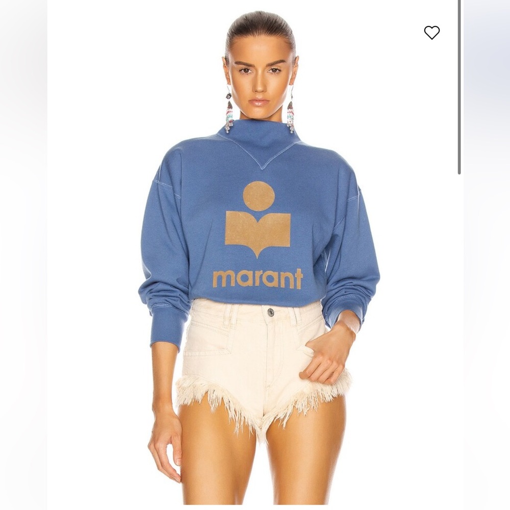 Isabel Marant Blue and Gold Logo Sweatshirt